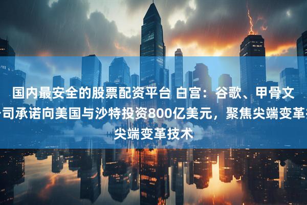 国内最安全的股票配资平台 白宫：谷歌、甲骨文等公司承诺向美国与沙特投资800亿美元，聚焦尖端变革技术