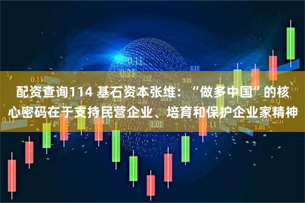 配资查询114 基石资本张维：“做多中国”的核心密码在于支持民营企业、培育和保护企业家精神